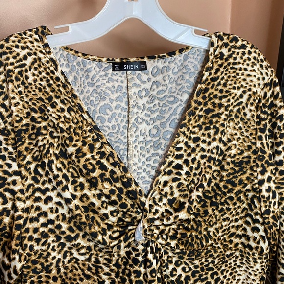 SHEIN Cheetah Blouse - Picture 2 of 4